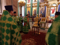 3 апреля 2022 года, в канун престольного праздника, дня памяти преподобного Исаакия Далматского в Исаакиевском соборе было совершено Всенощное Бдение.