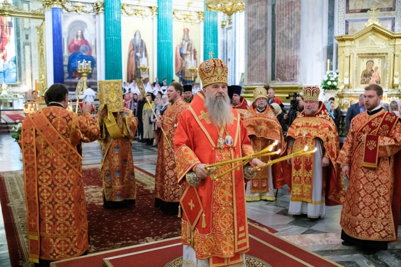 Служение митрополита Варсонофия в Исаакиевском соборе 15 мая 2022 года