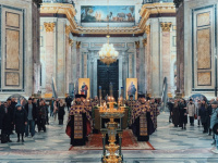 21 марта 2026 года, в канун недели 4-й Великого поста, преподобного Иоанна Лествичника, в Исаакиевском соборе было совершено Всенощное Бдение.