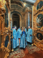 28 марта 2026 года, в субботу 5-й седмицы Великого поста — праздника Похвалы Божией Матери (Субботы Акафиста), в Исаакиевском соборе была совершена Божественная Литургия. 28 марта 2026 года, в субботу 5-й седмицы Великого поста — праздника Похвалы Божией Матери (Субботы Акафиста), в Исаакиевском соборе была совершена Божественная Литургия.