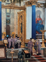 7 марта 2026 года, в канун недели 2-й Великого поста, Святителя Григория Паламы, архиепископа Фессалонитского в Исаакиевском соборе было совершено Всенощное бдение.