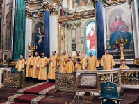 25 июня 2023 года, в 3-ю неделю по Пятидесятнице, Собора Санкт-Петербургских святых, в Исаакиевском соборе была совершена Божественная Литургия.